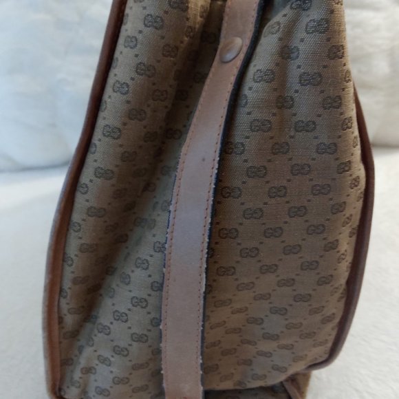 Vintage GUCCI Stirrup Hobo Micro GG Bag Leather Accents, Large - Picture 13 of 16